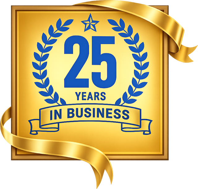 Honest Air 25 years in business badge