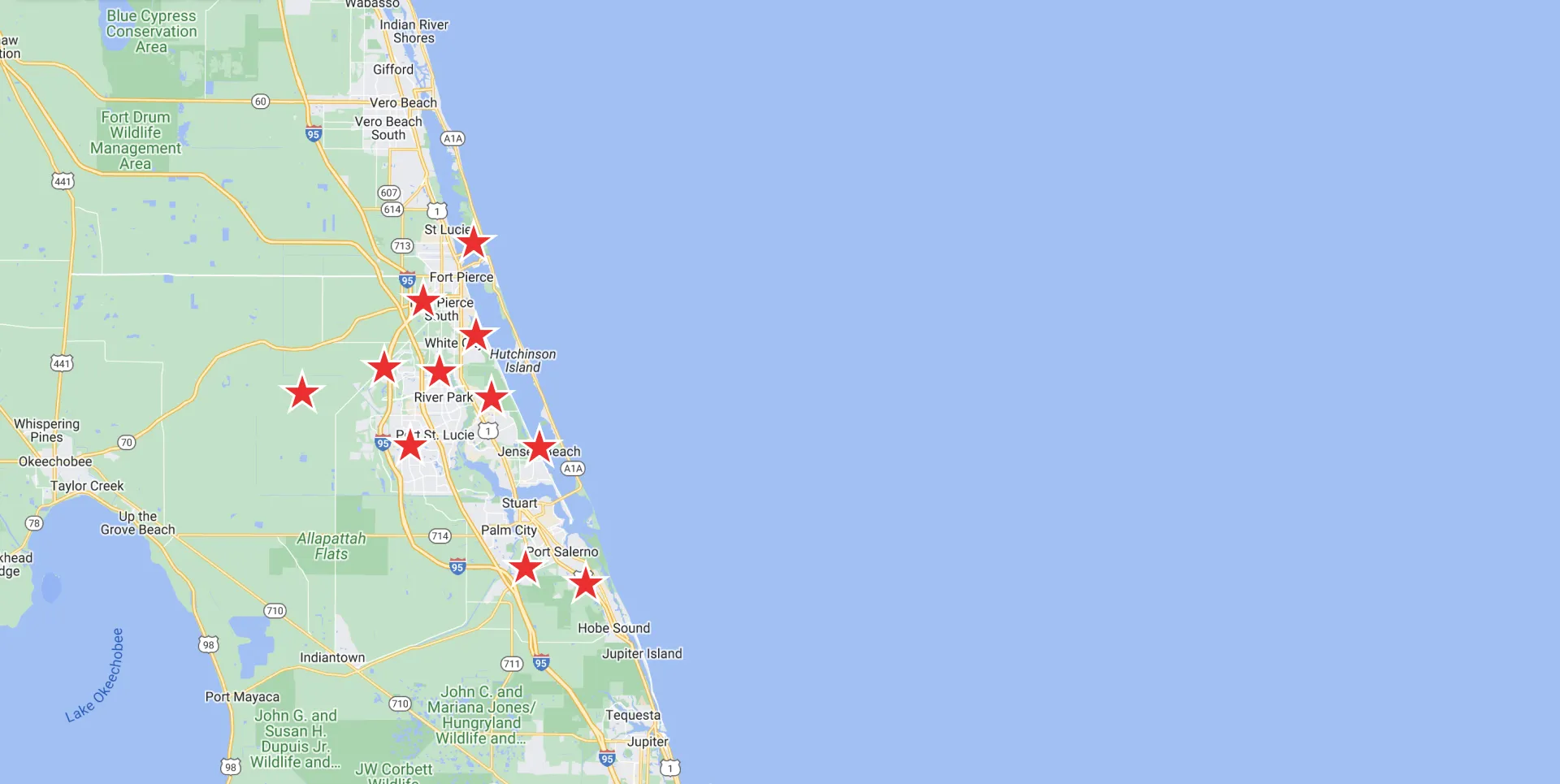 Honest Air service area on the Treasure Coast — Stuart, Palm City, Jensen Beach, Port St. Lucie, Fort Pierce, Hobe Sound, Jupiter
